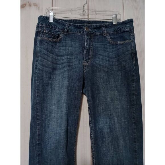 Dark Wash Bootcut Jeans Womens Denim Pants Casual‎ Everyday Comfort - Picture 3 of 8